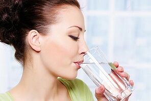Girl drinks water while dieting for lazy people